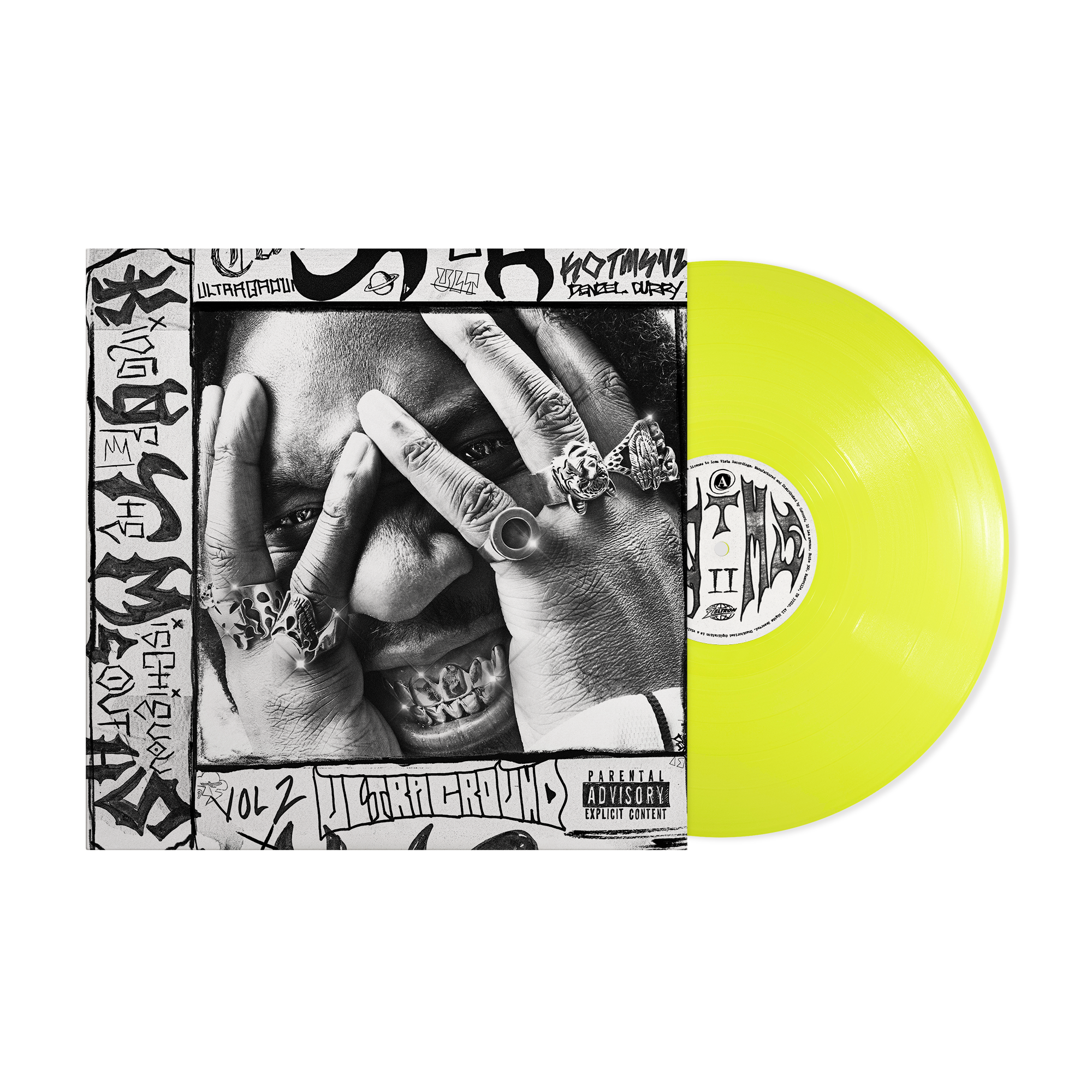DENZEL CURRY ‘KING OF THE MISCHIEVOUS SOUTH VOL. 2’ LP - EXCLUSIVE - LTD. 500 - TRANSPARENT HIGHLIGHTER YELLOW