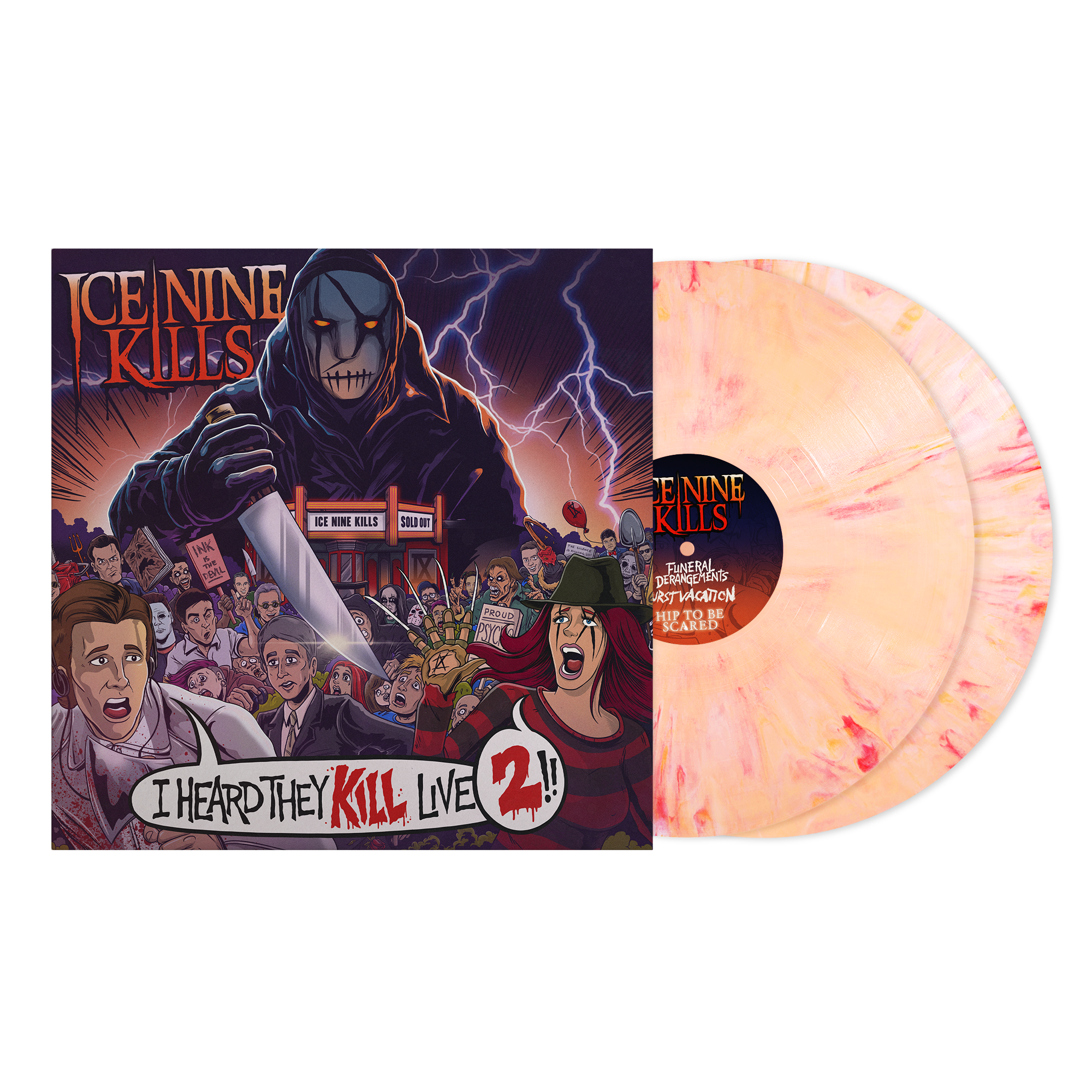 ICE NINE KILLS ‘I HEARD THEY KILL LIVE 2’ 2LP - EXCLUSIVE - LTD. 500 - SANGRIA + 'THE SILVER SCREAM' & 'WELCOME TO HORRORWOOD' 9-BIT - LTD. EDITION VINYL BUNDLE
