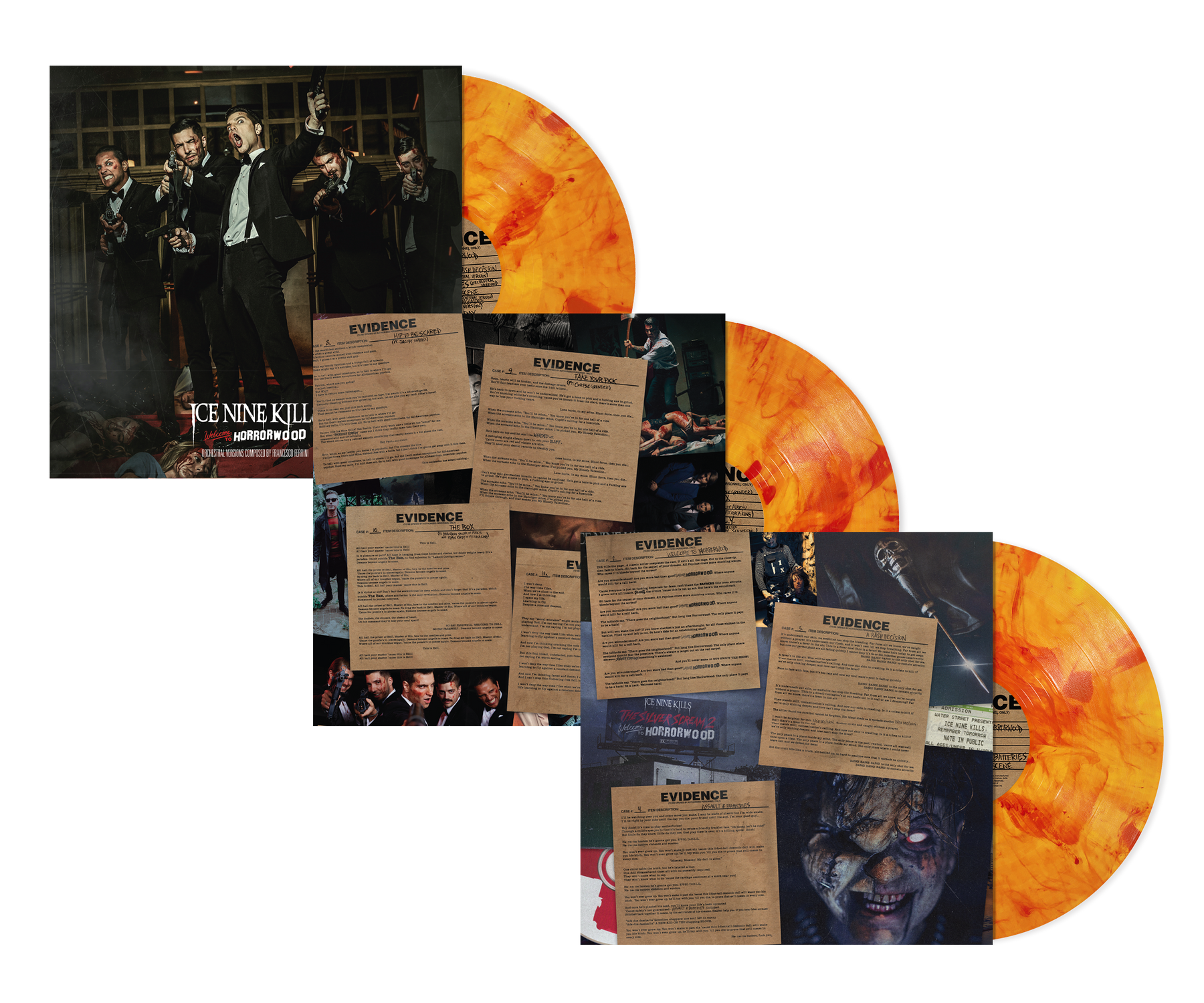 ICE NINE KILLS 'WELCOME TO HORRORWOOD: UNDER FIRE' 3LP BOX SET - ORANGE/RED/SPLATTER
