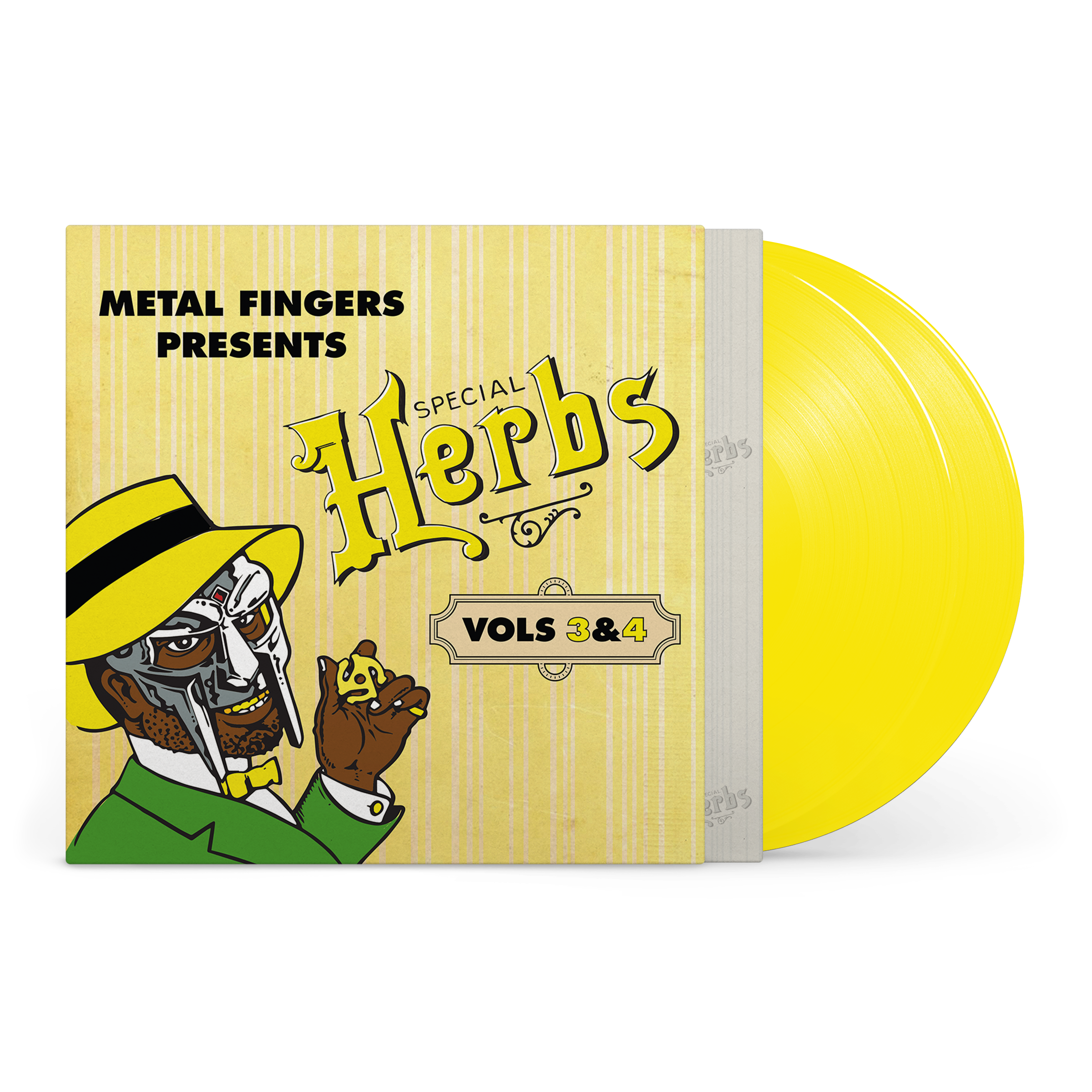 MF DOOM 'METAL FINGERS PRESENTS: SPECIAL HERBS VOL. 3 & 4' 2LP - LEMON YELLOW