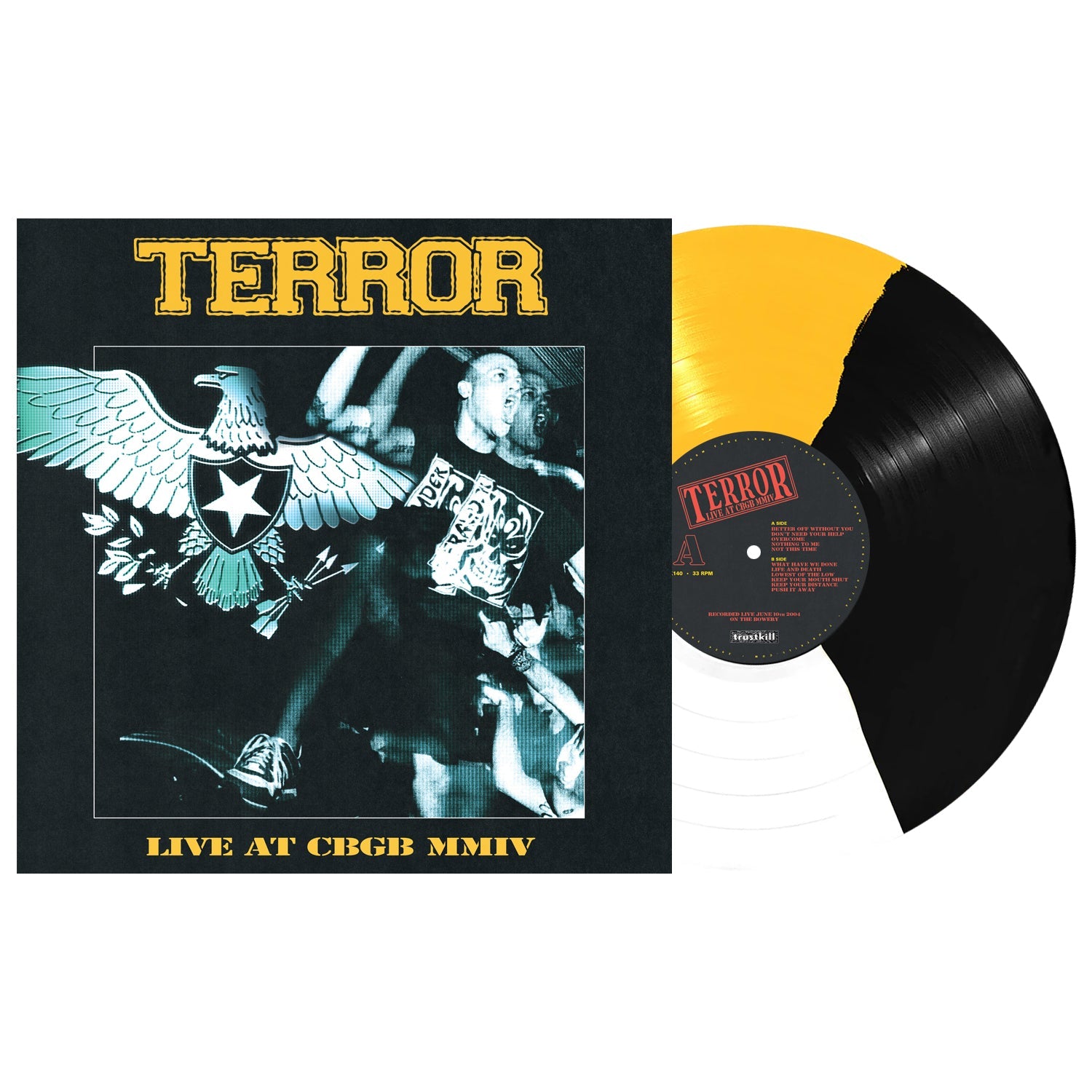 TERROR ‘LIVE AT CBGB 2004’ LP - EXCLUSIVE - LTD. 600 -  BLACK/WHITE/YELLOW