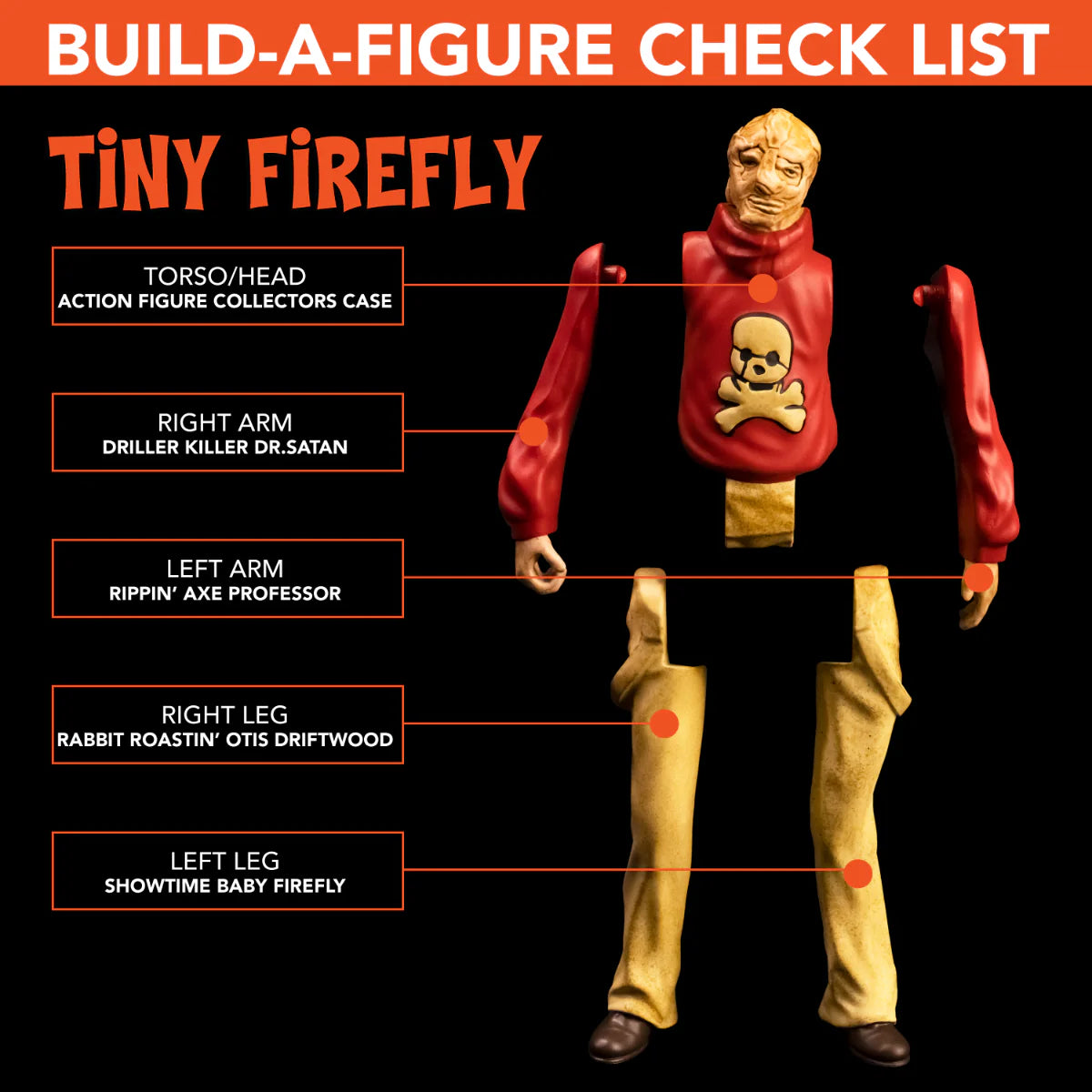 House of 1000 Corpses Otis 5 Inch Action Figure Build a figure Check List