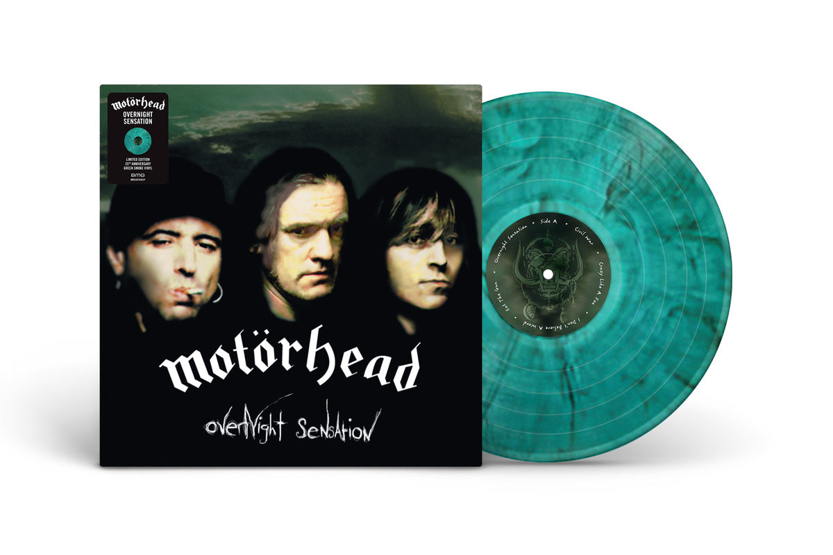 MOTORHEAD ‘OVERNIGHT SENSATION’ LP - LTD. - GREEN SMOKE SPLATTER