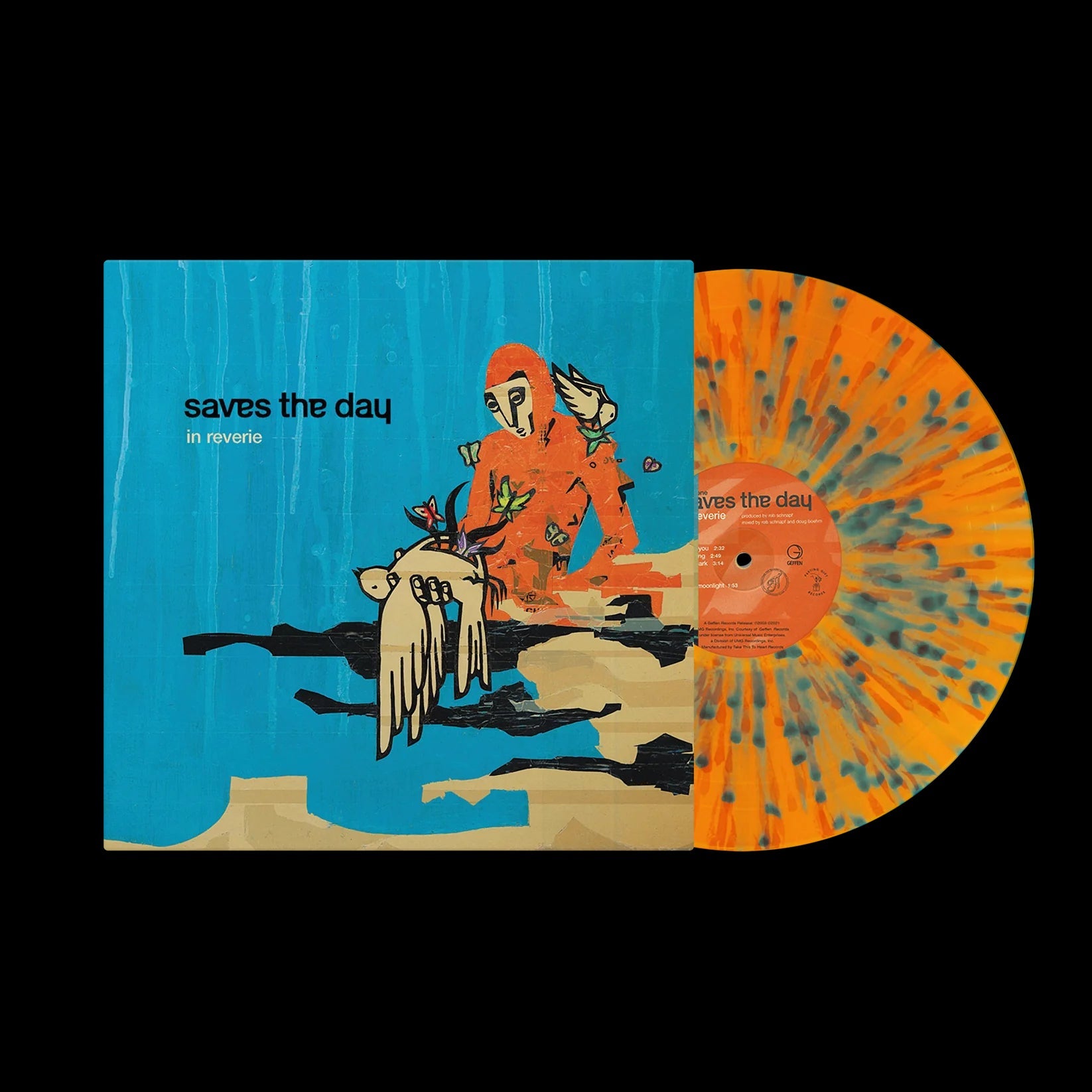 Saves The Day In Reverie LP Orange Crush w Tangerine Baby Blue Heavy Splatter