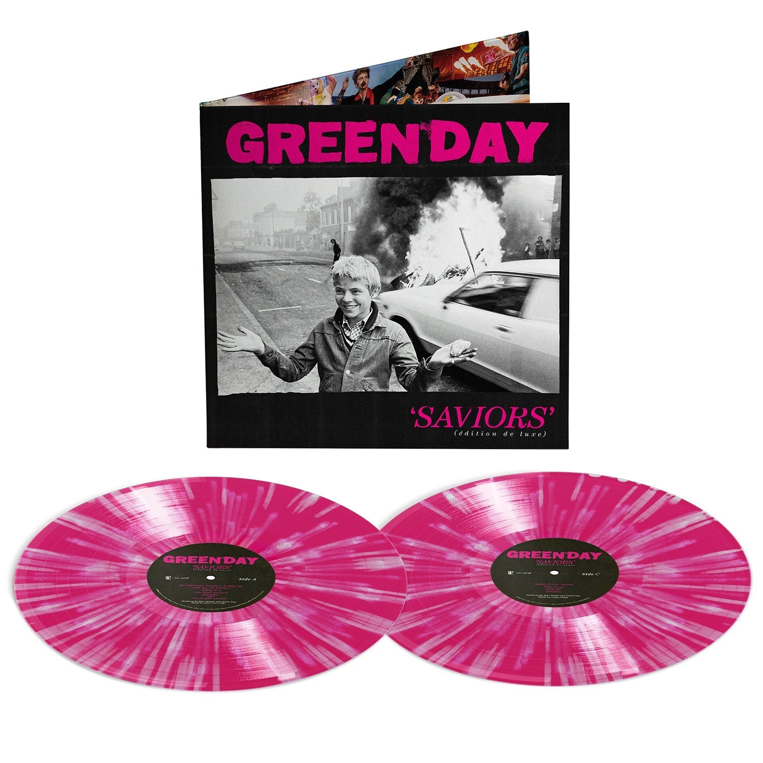GREEN DAY 'SAVIORS (EDITION DELUXE)' 2LP - HOT PINK/WHITE/SPLATTER