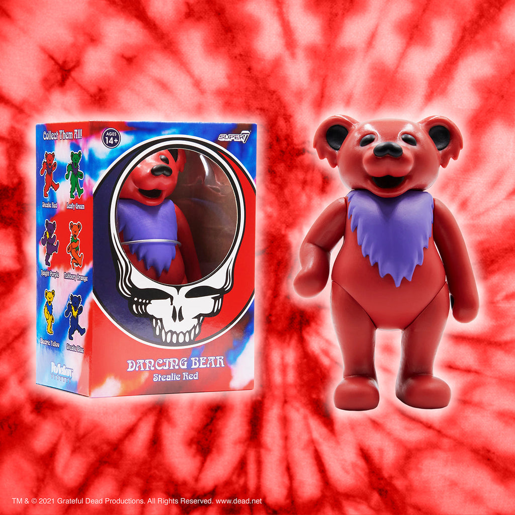 SUPER7 REACTION GRATEFUL DEAD W2 DANCING BEARS - RED