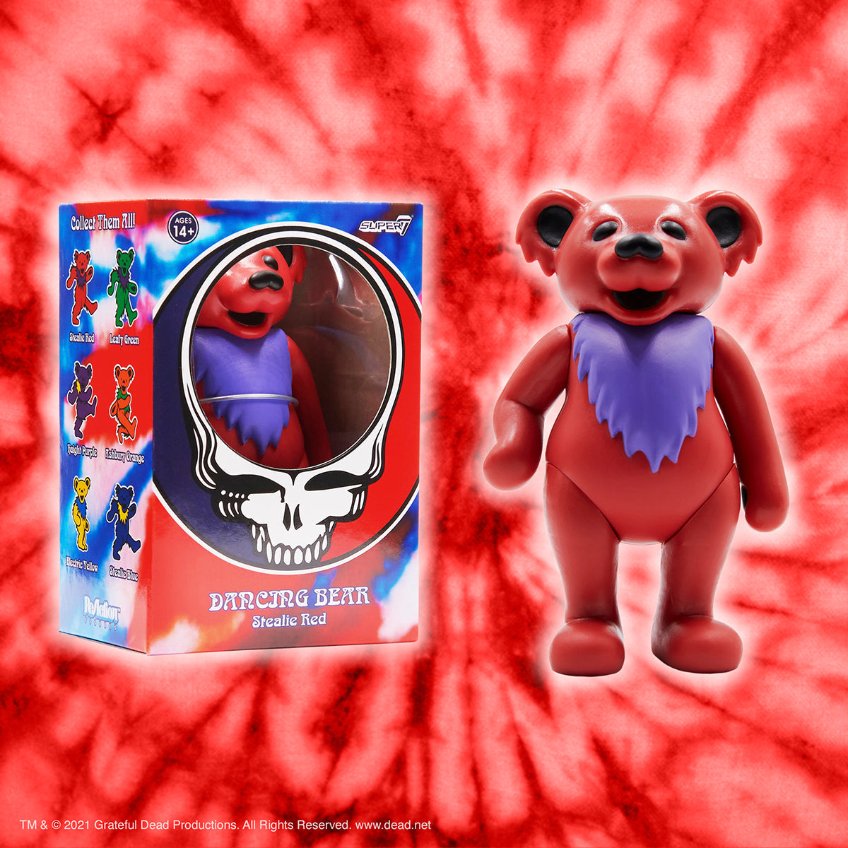 SUPER7 REACTION GRATEFUL DEAD W2 DANCING BEARS - RED