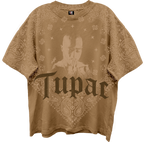 TUPAC PRAYING HANDS ALLOVER BANDANA FRT/BACK WHEAT  T-SHIRT/GIANT VINTAGE