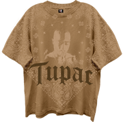 TUPAC PRAYING HANDS ALLOVER BANDANA FRT/BACK WHEAT  T-SHIRT/GIANT VINTAGE