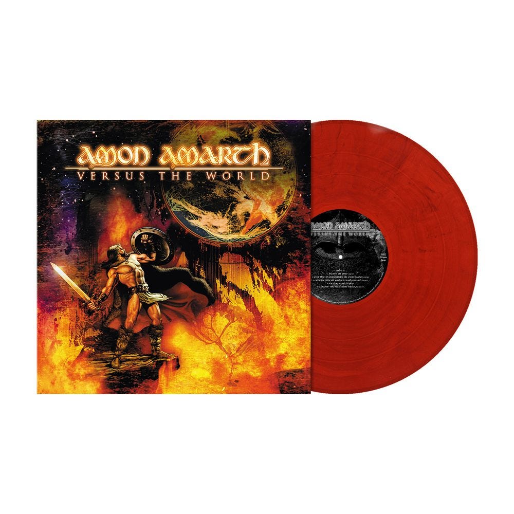 AMON AMARTH 'VERSUS THE WORLD' LP - CRIMSON RED/MARBLE