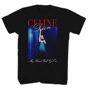 CELINE DION MY HEART WILL GO ON BLACK TEE