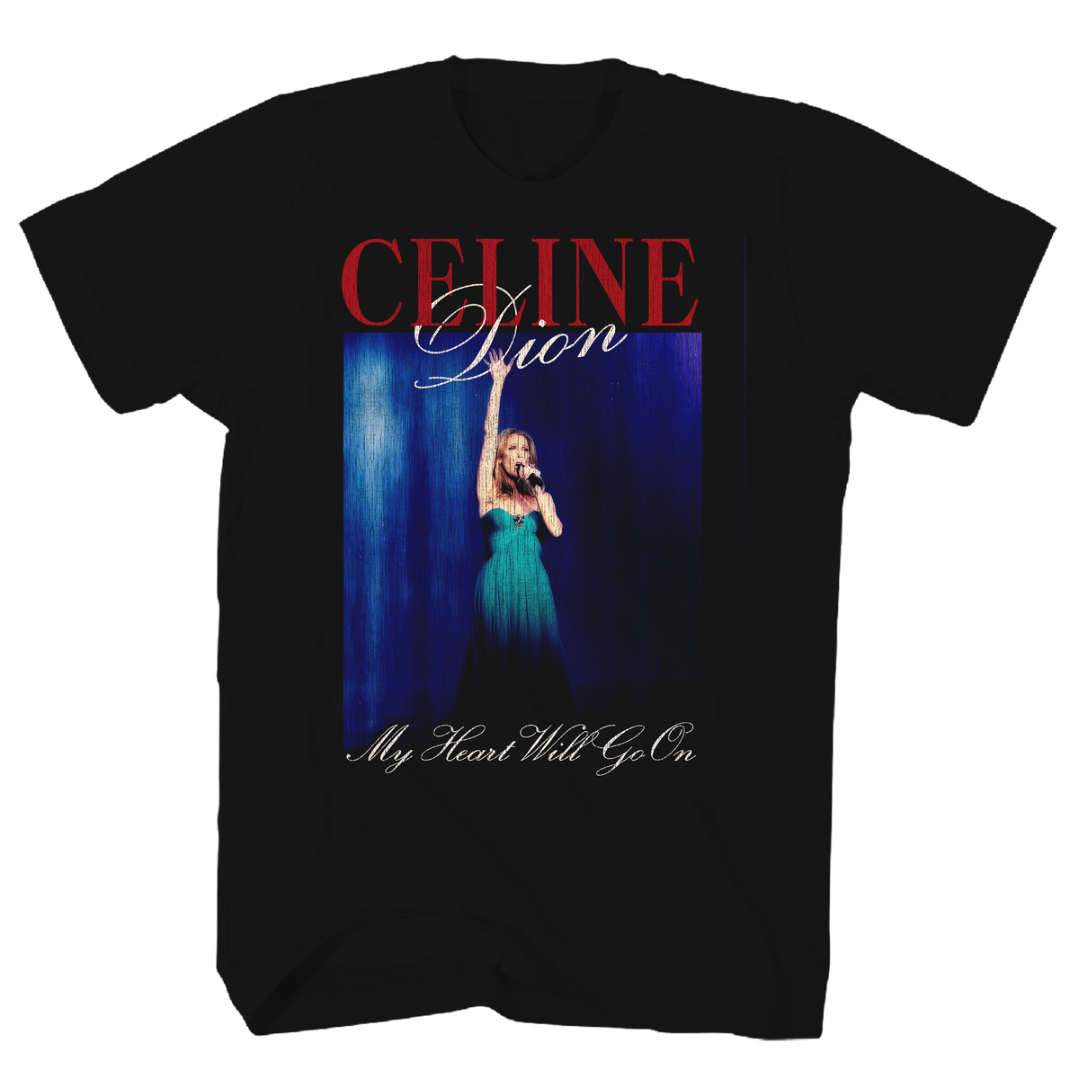 CELINE DION MY HEART WILL GO ON BLACK TEE