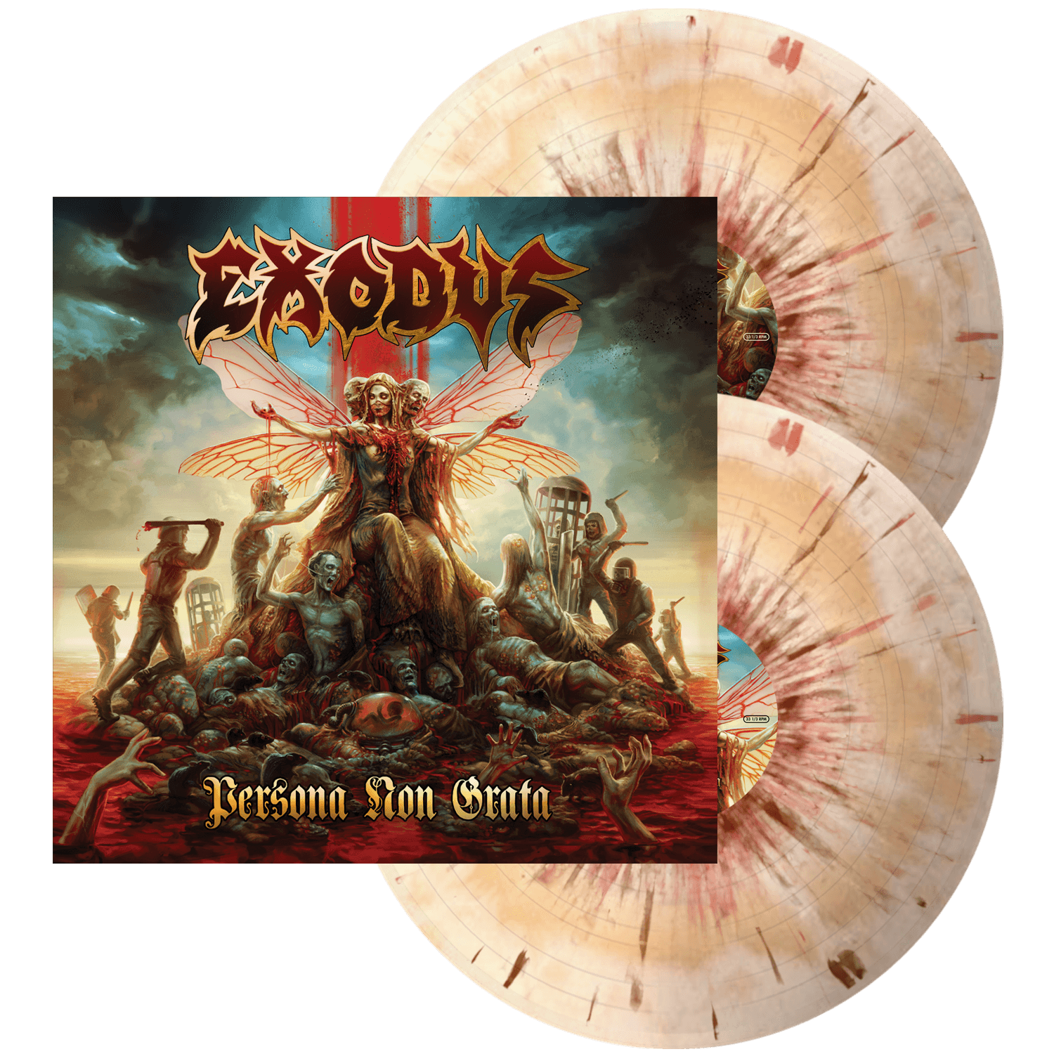 EXODUS 'PERSONA NON GRATA' 2LP - LTD. 300 - BONE/BEER SWIRL/BROWN SPLATTER