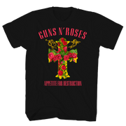 GUNS N ROSES ROSE CROSS BLACK TEE