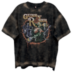GUNS N ROSES SKELTONS LIVE FRT/BCK CHOCOLATE SPRAY WASH T-SHIRT/GIANT VINTAGE