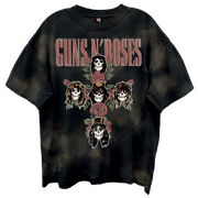 GUNS N ROSES ROSE CROSS LIMO BLACK BLEACH WASH T-SHIRT/GIANT VINTAGE