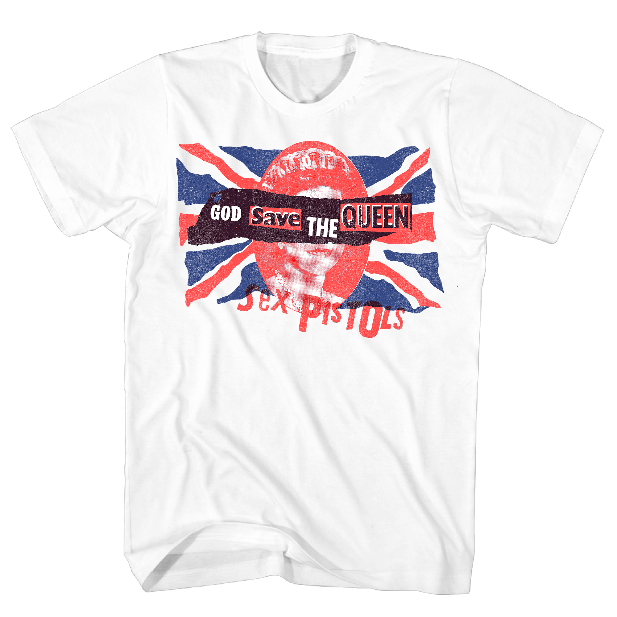 SEX PISTOLS GOD SAVE THE QUEEN FRT/BACK WHITE T-SHIRT