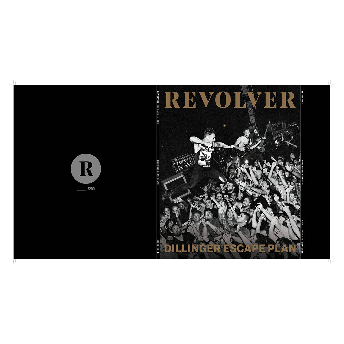 REVOLVER DEC/JAN 2018 ISSUE SILVER COLLECTOR’S SLIPCASE EDITION FEATURING DILLINGER ESCAPE PLAN - EXCLUSIVE - LTD. 200