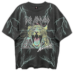 DEF LEPPARD ANIMAL ALL OVER PRINT VINTAGE BLACK ENZYME WASH T-SHIRT/GIANT VINTAGE