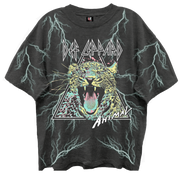 DEF LEPPARD ANIMAL ALL OVER PRINT VINTAGE BLACK ENZYME WASH T-SHIRT/GIANT VINTAGE