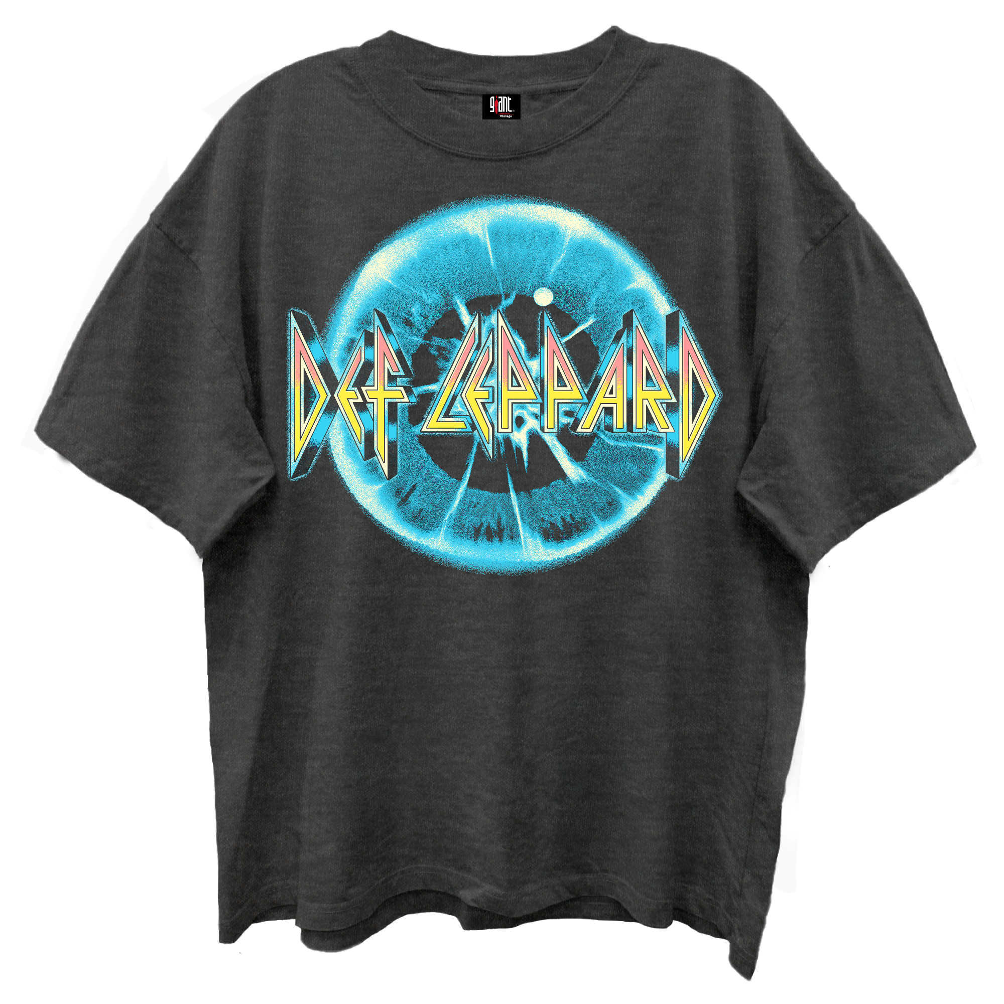 DEF LEPPARD ADRENALIZED LOGO GIANT VINTAGE/VINTAGE BLACK T-SHIRT