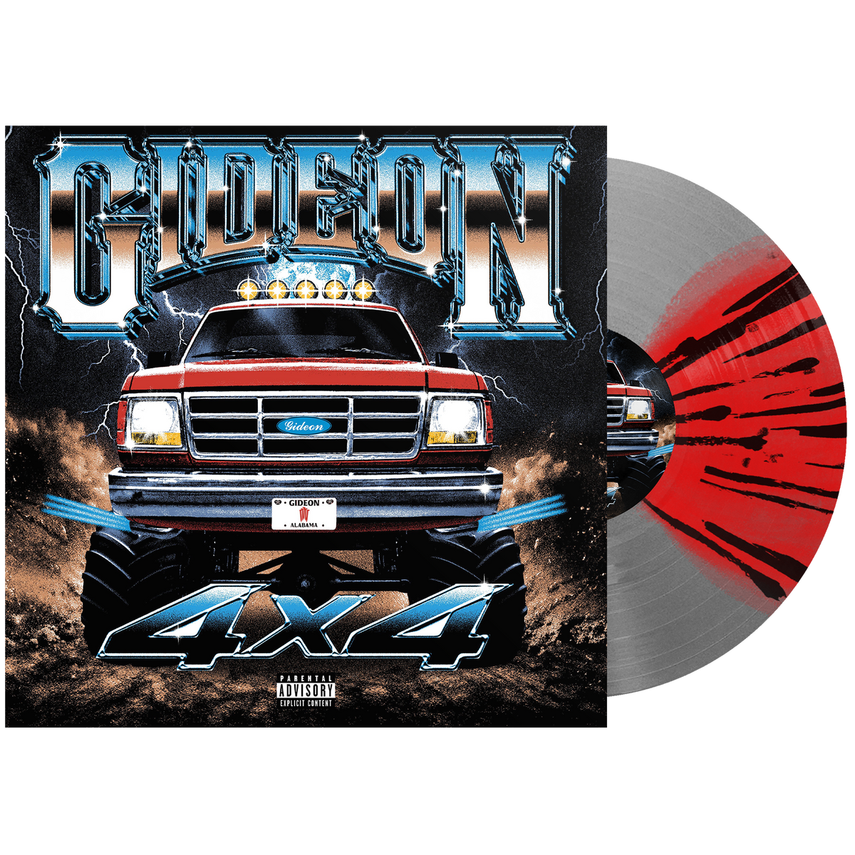 GIDEON ‘4X4’ EP - Exclusive - Ltd. 100 -  Clear/Red Butterfly/Black Splatter