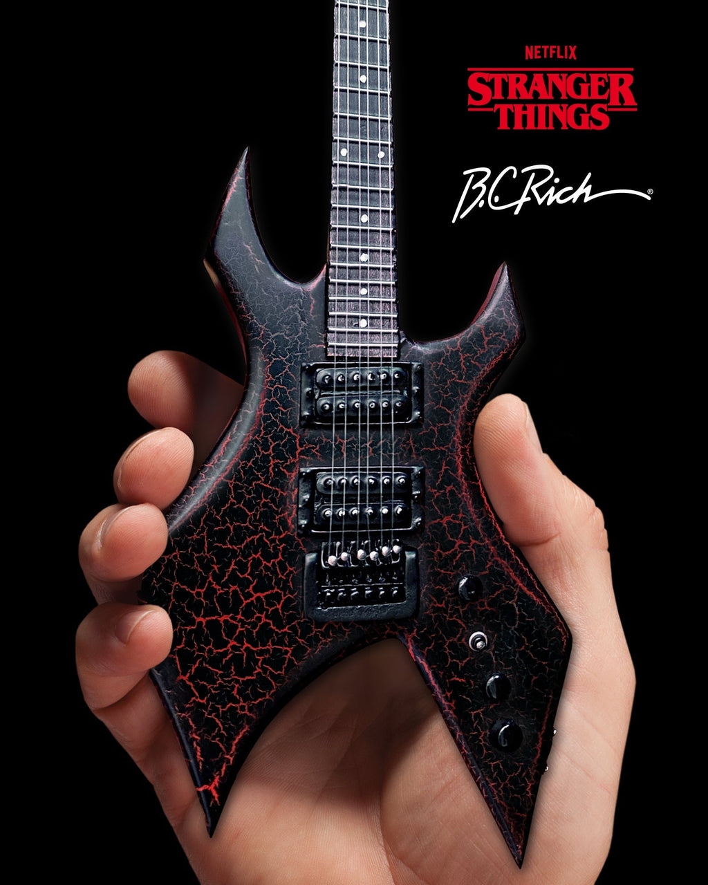 OFFICIAL STRANGER THINGS' EDDIE'S GUITAR B.C. RICH' NJ WARLOCK' MINI GUITAR MODEL