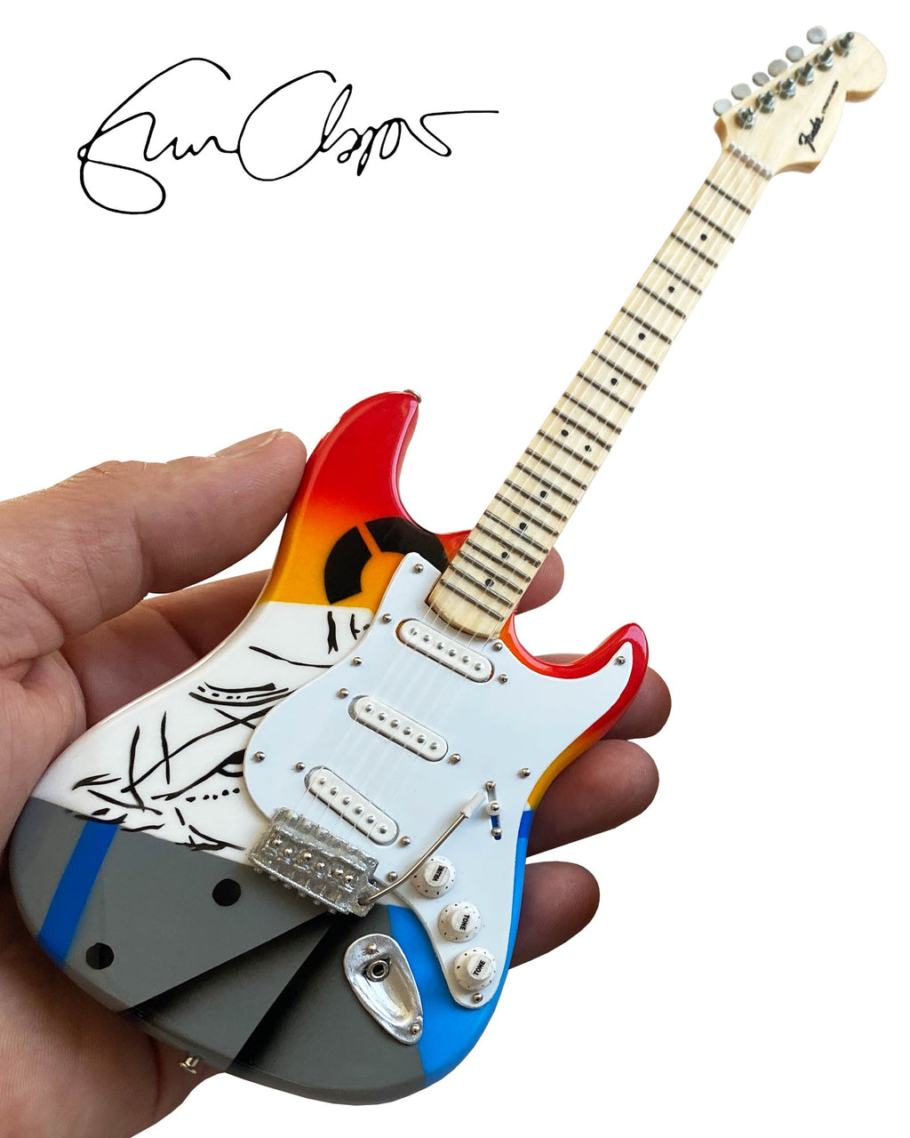ERIC CLAPTON CRASH ONE "OVER THE RAINBOW" MINI GUITAR REPLICA - OFFICIALLY LICENSED FENDER'