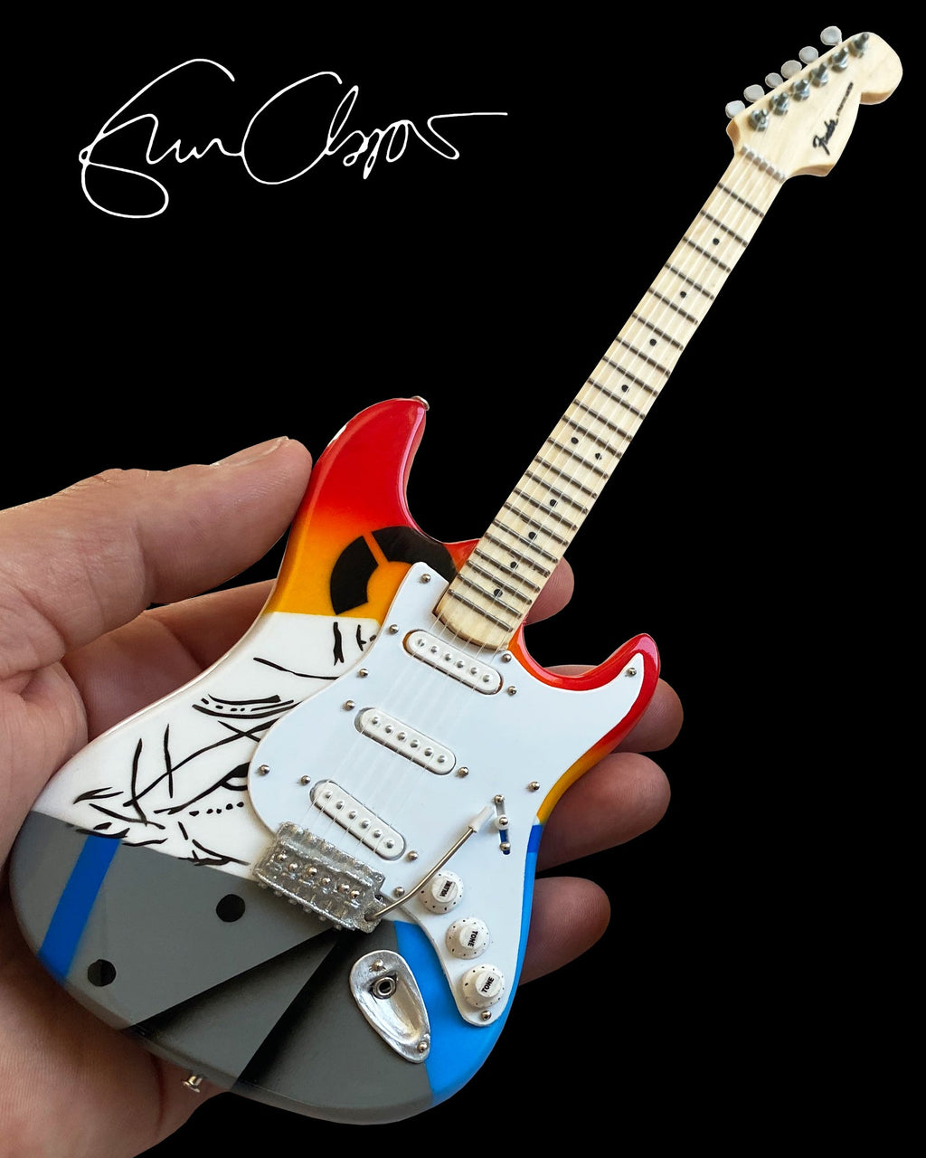 ERIC CLAPTON CRASH ONE "OVER THE RAINBOW" MINI GUITAR REPLICA - OFFICIALLY LICENSED FENDER'