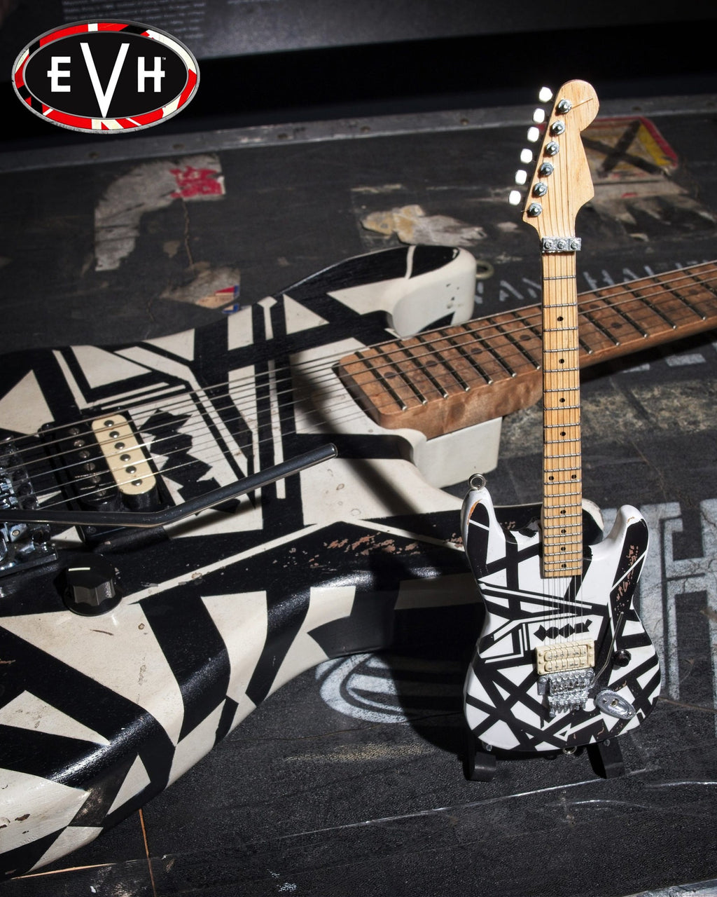 EDDIE VAN HALEN EVH'SHAPES' MINI GUITAR REPLICA COLLECTIBLE - OFFICIALLY LICENSED