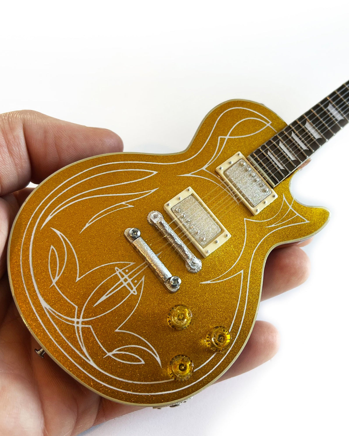 BILLY F GIBBONS "PINSTRIPE" GIBSON LES PAUL GOLDTOP MINI GUITAR MODEL