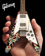 *NEW JIMI HENDRIX' GIBSON PSYCHEDELIC FLYING V 1:4 SCALE MINI GUITAR MODEL