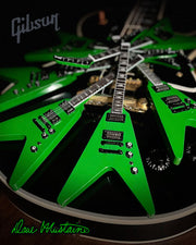 DAVE MUSTAINE GIBSON FLYING V EXP RUST IN PEACE ALIEN TECH GREEN MINI GUITAR MODEL