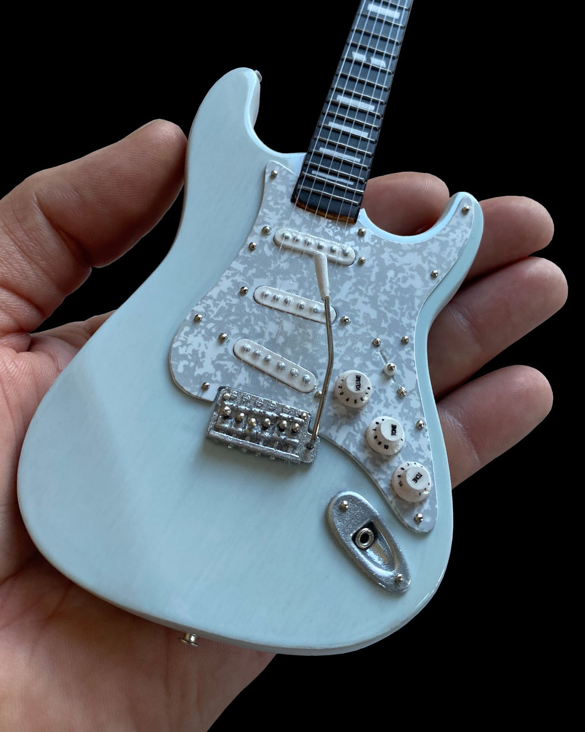 LICENSED KENNY WAYNE SHEPHERD MINI FENDER' STRAT' TRANSPARENT FADED SONIC BLUE GUITAR MODEL