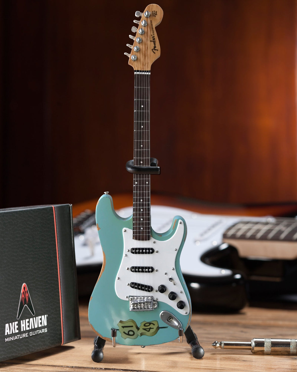OFFICIALLY LICENSED KENNY WAYNE SHEPHERD MINI FENDER' STRAT' CROSSROADS BLUE GUITAR MODEL