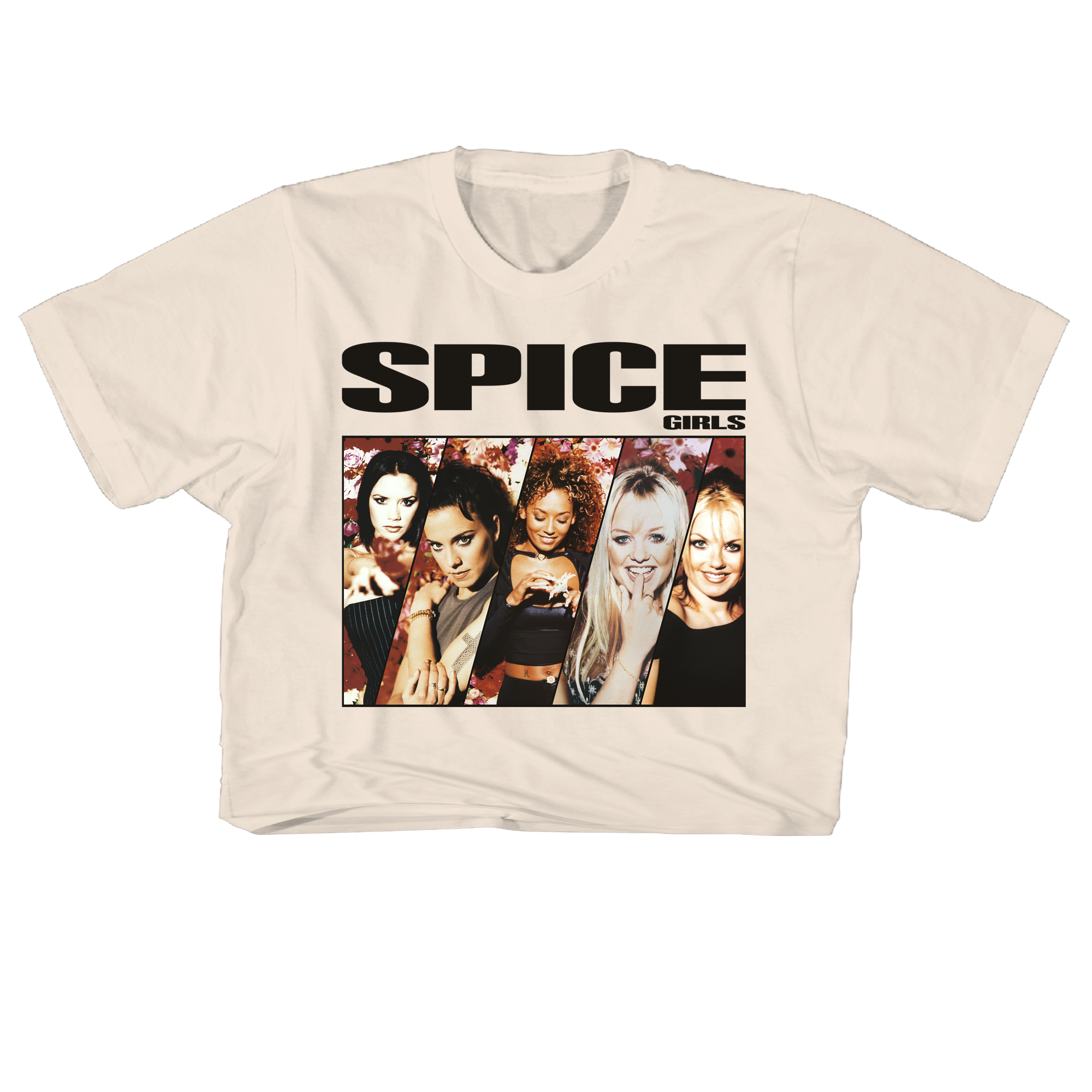 SPICE GIRLS GROUP PHOTO 21" CROPPED NATURAL T-SHIRT