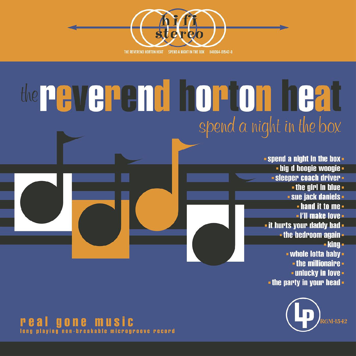 THE REVEREND HORTON HEAT 'SPEND A NIGHT IN THE BOX' LP - GOLD