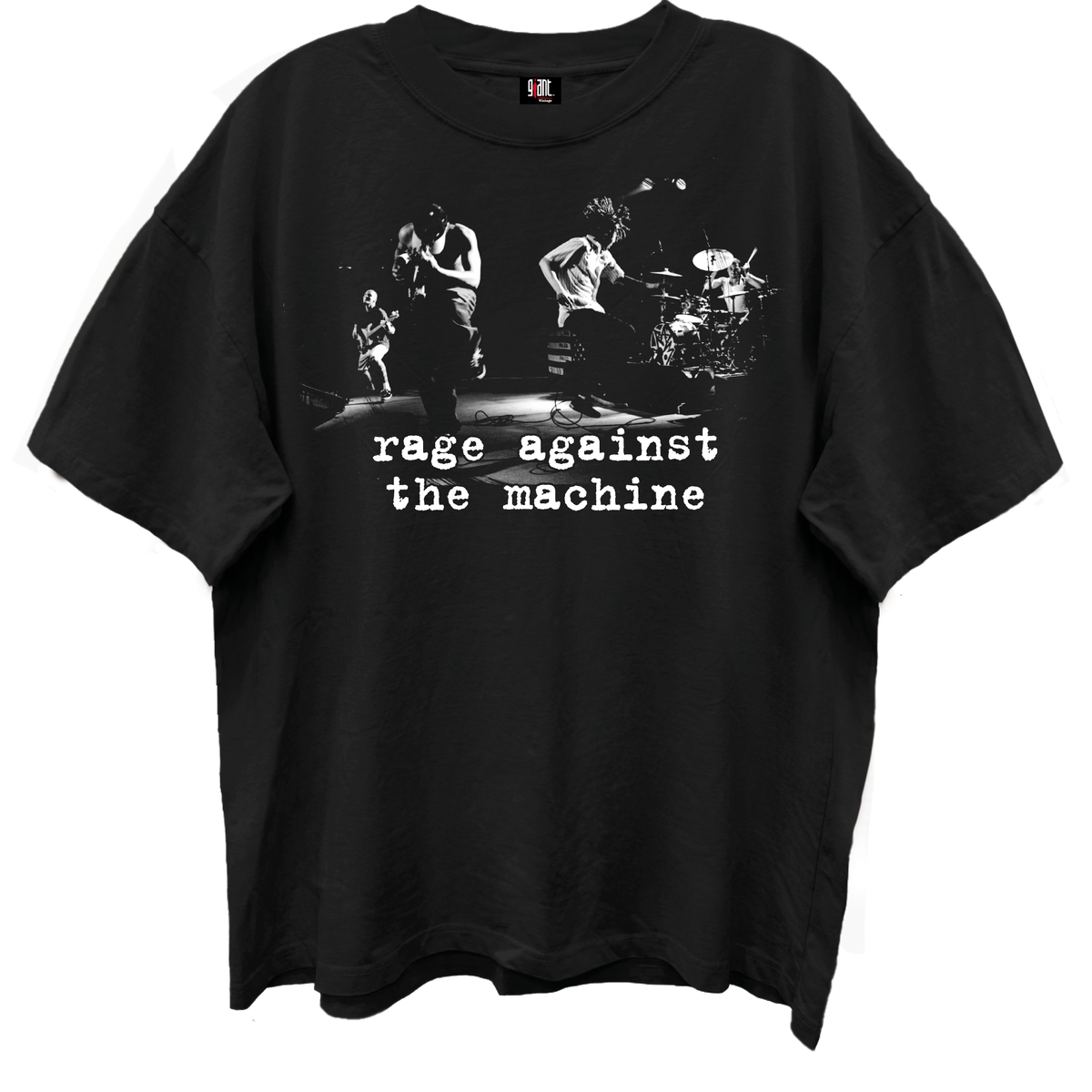 RAGE AGAINST THE MACHINE BAND PHOTO/GIANT VINTAGEIMO BLACK T-SHIRT