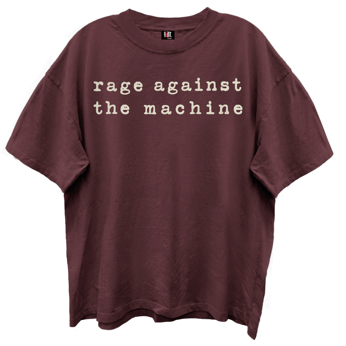 RAGE AGAINST THE MACHINE LOGO/GIANT VINTAGE/VINTAGE MAHOGANY T-SHIRT
