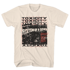 SYSTEM OF A DOWN TOXICITY STACK SCRIBBLE NATURAL T-SHIRT