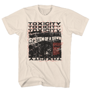 SYSTEM OF A DOWN TOXICITY STACK SCRIBBLE NATURAL T-SHIRT