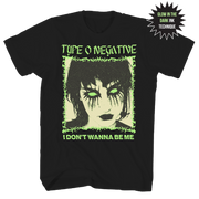 TYPE O NEGATIVE I DONT WANT TO BE ME GLOW IN THE DARK FRT/BACK BLACK T-SHIRT
