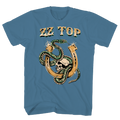 ZZ TOP SNAKE SKULL BLUE TEE