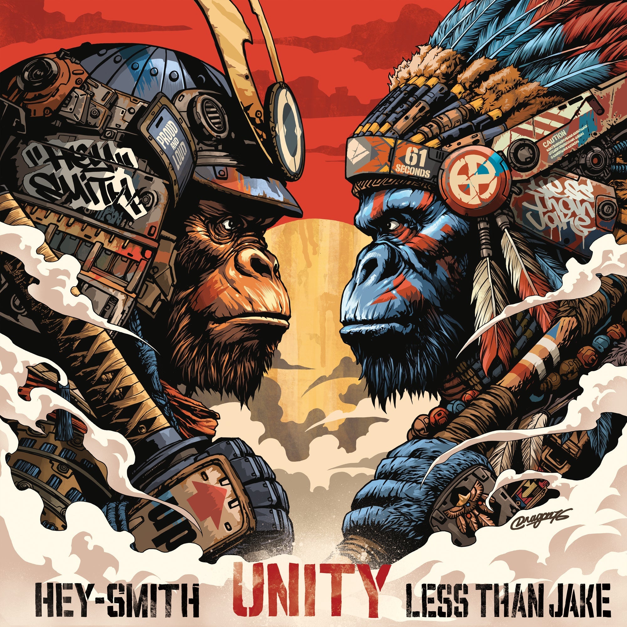 LESS THAN JAKE/HEY-SMITH 'UNITY' EP (Koi Pond Marble)