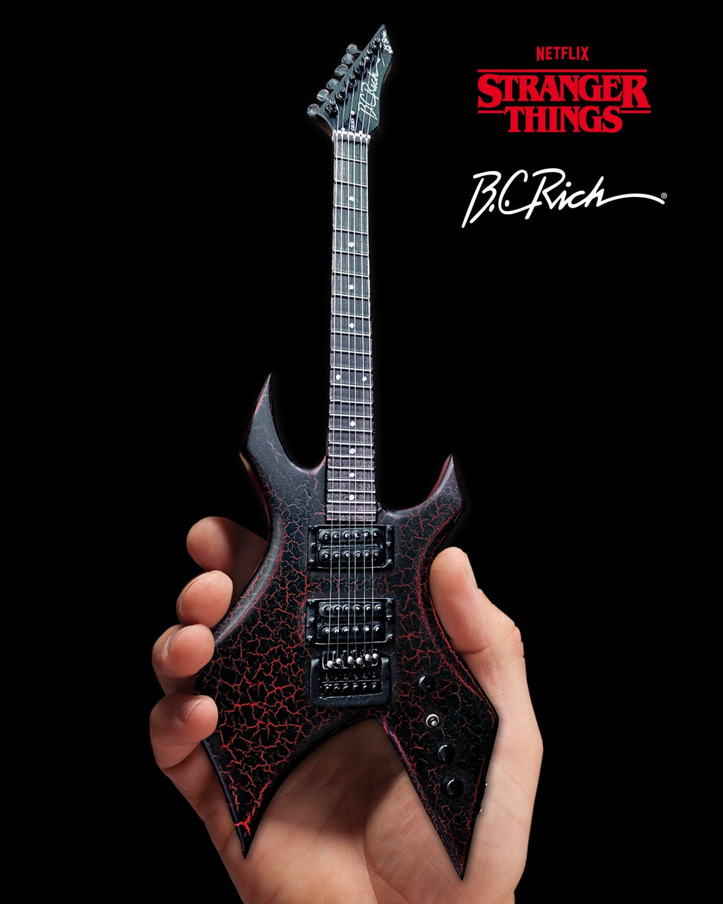 OFFICIAL STRANGER THINGS' EDDIE'S GUITAR B.C. RICH' NJ WARLOCK' MINI GUITAR MODEL