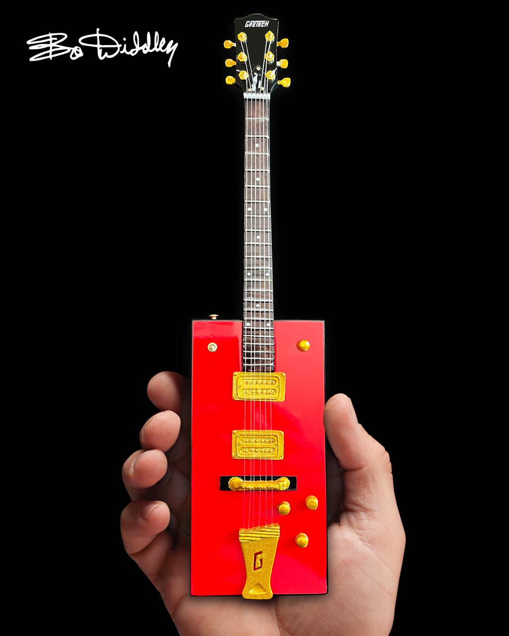 BO DIDDLEY SIGNATURE FIREBIRD RED GRETSCH G6138 BOX MINI GUITAR MODEL