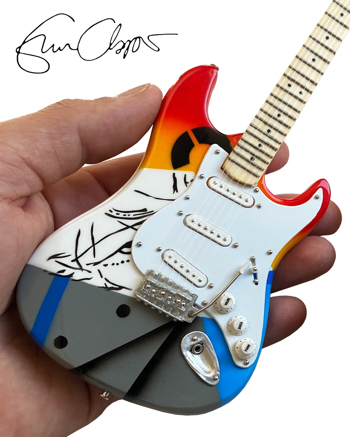 ERIC CLAPTON CRASH ONE "OVER THE RAINBOW" MINI GUITAR REPLICA - OFFICIALLY LICENSED FENDER'