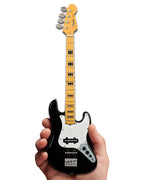 GEDDY LEE FENDER' JAZZ BASS' WITH BLACK INLAYS MINIATURE BASS GUITAR REPLICA - OFFICIALLY LICENSED
