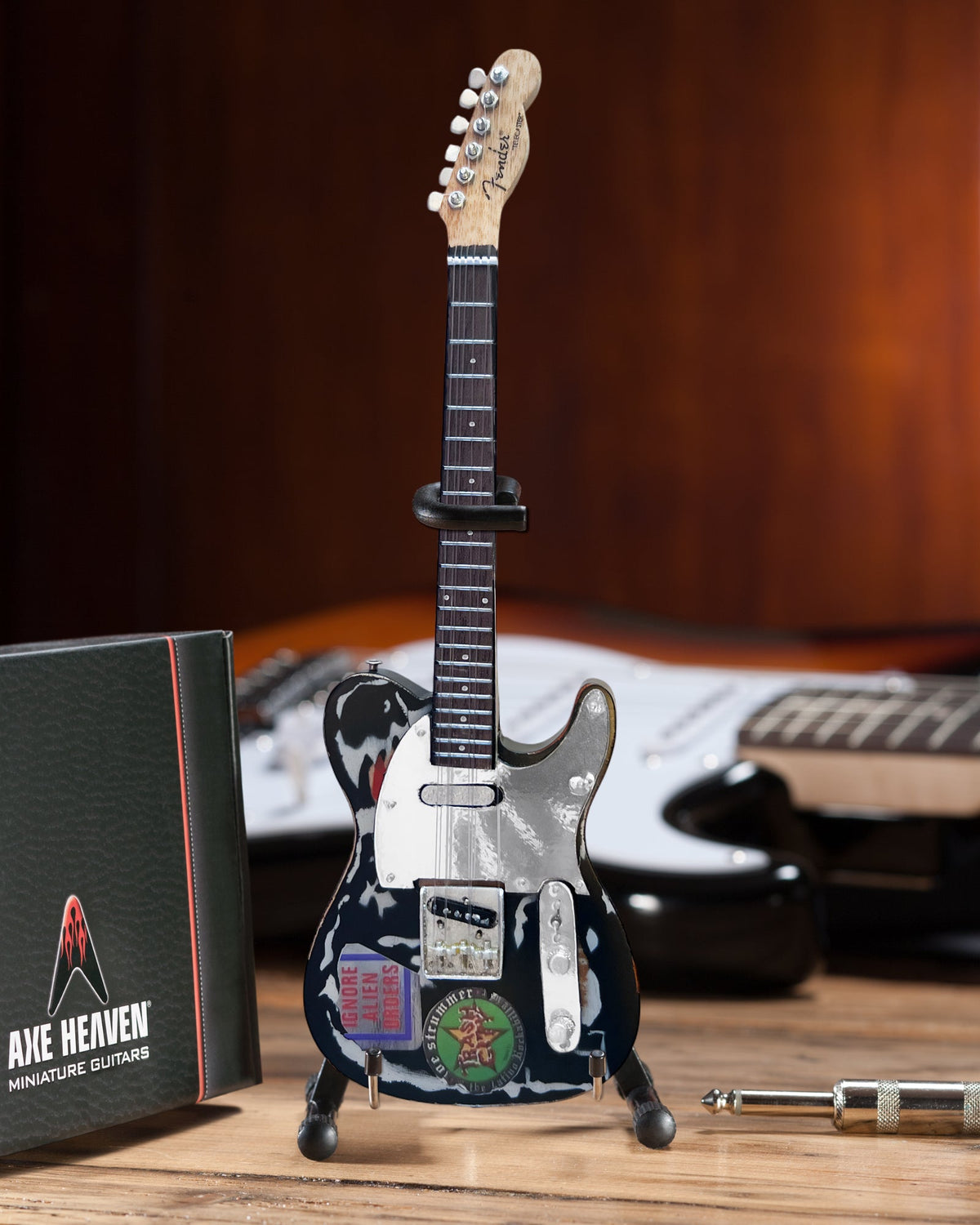 OFFICIALLY LICENSED JOE STRUMMER FENDER' TELECASTER' SIGNATURE RELIC MINI GUITAR REPLICA
