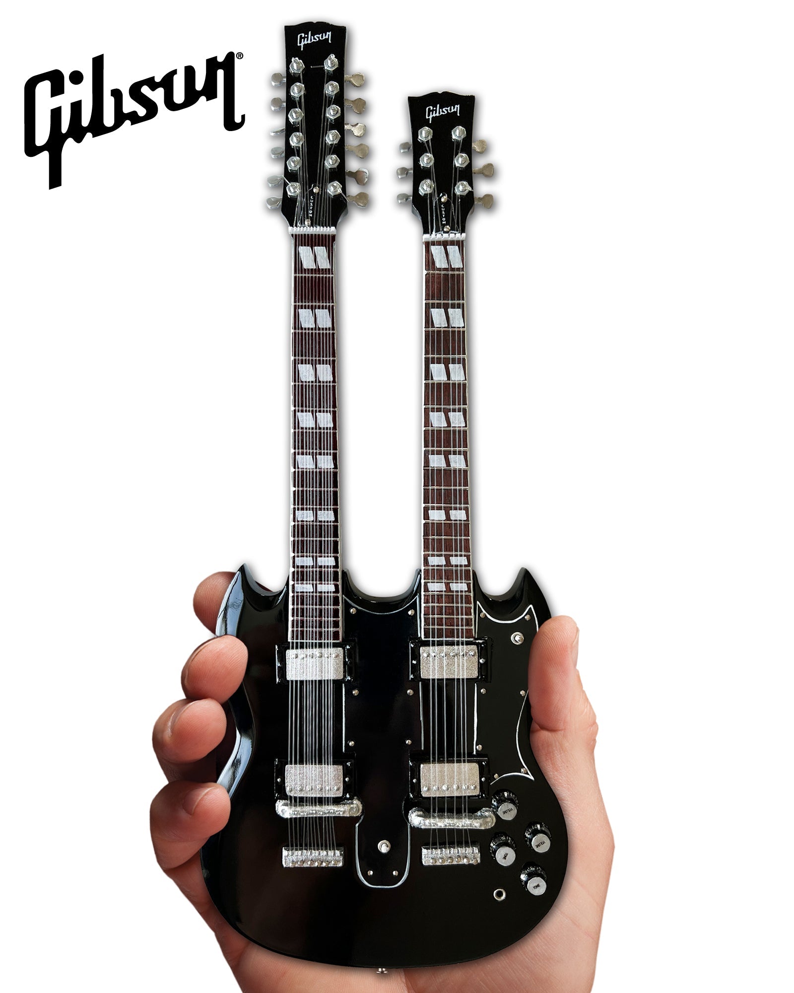 SLASH GIBSON 1966 EDS-1275 DOUBLENECK - AGED MINI GUITAR REPLICA MODEL